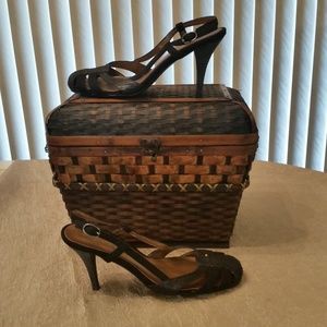 Fermani Strappy Slingback Heels, Size EU37 US7